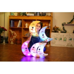 Boneca de lua de pelúcia com colorido Luzes conduzidas 35 cm