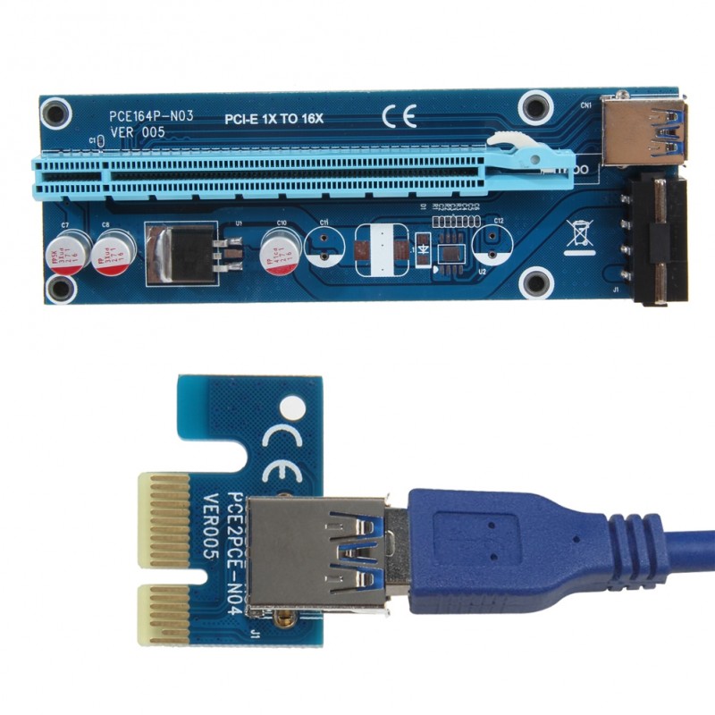 PCIe PCI-E PCI Express Riser Card 1x to 16x USB 30 Data Cable SATA to 4Pin IDE Molex PowerComputers & Laptops PCIe PCI-E PCI Express Riser Card 1x to 16x USB 30 Data Cable SATA to 4Pin IDE Molex PowerComputers & Laptops
