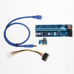 PCIe PCI-E PCI Express Riser Card 1x to 16x USB 30 Data Cable SATA to 4Pin IDE Molex PowerComputers & Laptops