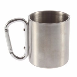 Stainless steel camping cup - mug - aluminum carabiner - 180mlOutdoor & Camping
