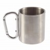 Stainless steel camping cup - mug - aluminum carabiner - 180mlOutdoor & Camping