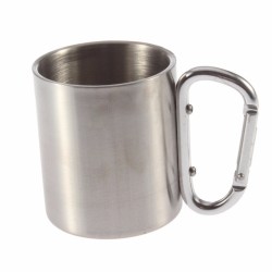 Stainless steel camping cup - mug - aluminum carabiner - 180mlOutdoor & Camping