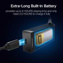 Receptor Bluetooth sem fio Ugreen 3.5mm Jack áudio Adaptador de música com microfone