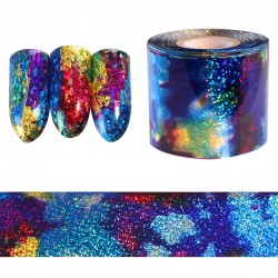 céu estrelado Gradiente - papel holográfico azul - unha folha - adesivo de arte - 1m