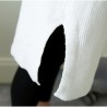 longo laço bordado malha camisola casaco