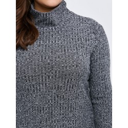 Vestido de inverno casual de pescoço alto tamanho