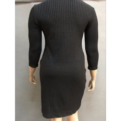 Plus Size High Neck Casual Winter DressPlus