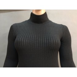 Vestido de inverno casual de pescoço alto tamanho