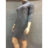 Vestido de inverno casual de pescoço alto tamanho