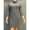 Vestido de inverno casual de pescoço alto tamanho