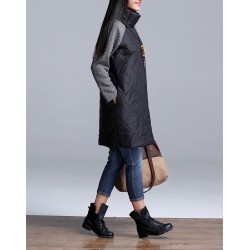 Turtleneck Loose Patchwork Tunic Winter DressDresses