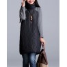 Turtleneck Loose Patchwork Tunic Winter DressDresses