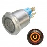 6 pinos 22mm 12V Interruptor de travamento de botão de metal leve conduzido