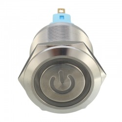 6 pinos 22mm 12V Interruptor de travamento de botão de metal leve conduzido
