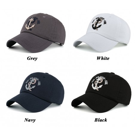 Tampa de beisebol com âncora - algodão - ajustável - unisex