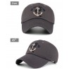 Tampa de beisebol com âncora - algodão - ajustável - unisex
