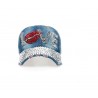 Vintage - Jeans boné de beisebol com strass - chapéu - algodão
