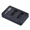 GoPro Hero 5 6 1600mAh Bateria LCD Dual USB carregador 2pcs