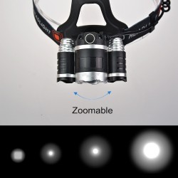 Farol de cabeça - lanterna de zoom - tocha - 3 lâmpada de LED XML-T6