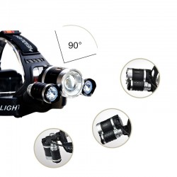 Farol de cabeça - lanterna de zoom - tocha - 3 lâmpada de LED XML-T6