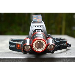 Farol de cabeça - lanterna de zoom - tocha - 3 lâmpada de LED XML-T6