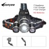 Farol de cabeça - lanterna de zoom - tocha - 3 lâmpada de LED XML-T6