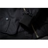 Black bomber jacket with embroidered golden wingsJackets