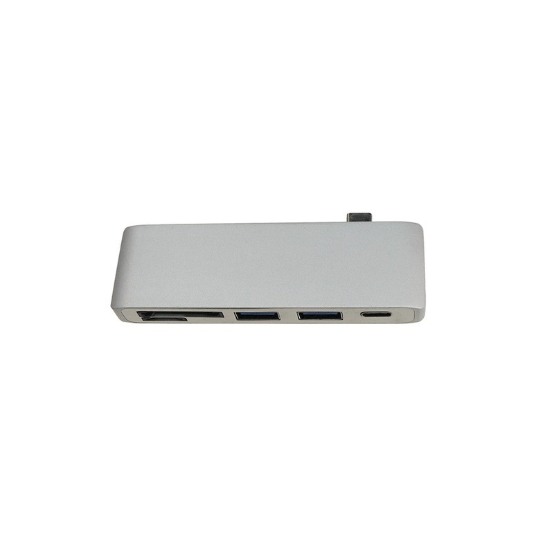 5 em 1 USB 3 Hub Multi Tipo C Splitter Leitor de cartão de adaptador