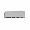 5 em 1 USB 3 Hub Multi Tipo C Splitter Leitor de cartão de adaptador