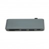 5 em 1 USB 3 Hub Multi Tipo C Splitter Leitor de cartão de adaptador