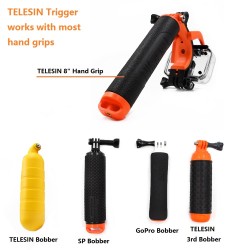 TELESINAS 6" Acionador de flutuação de caso impermeável para GoPro Hero 4 3 3 + caixa de capa de cúpula de lente