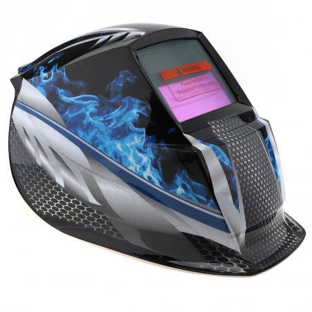 Capacete de soldagem de máscara solar de fogo azul