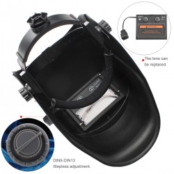 Capacete de soldagem de máscara solar de fogo azul