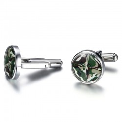 Cufflinks redondos de camuflagem