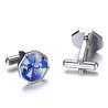 Aço inoxidável Octagon Blue Cufflinks