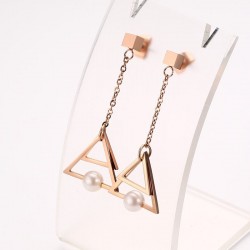 Triangle Pearl Drop EarringsEarrings