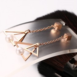 Triangle Pearl Drop EarringsEarrings