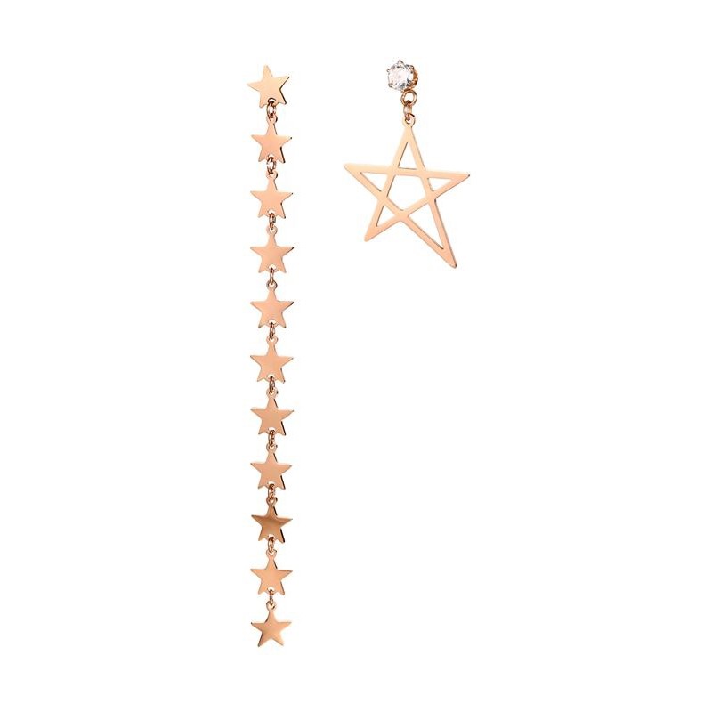 Brincos longos da corda da estrela da assimetria
