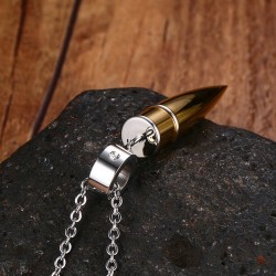 Colar pingente forma de bala masculino