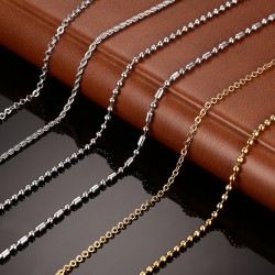 Ouro e prata colar de aço inoxidável unisex