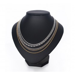 Ouro e prata colar de aço inoxidável unisex