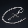 Cruz com bíblia espanhola - colar de aço inoxidável - unisex