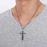 Cruz com bíblia espanhola - colar de aço inoxidável - unisex