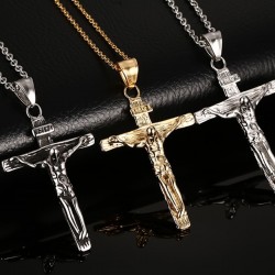 Vintage Crucifix Pendant Stainless NecklaceNecklaces