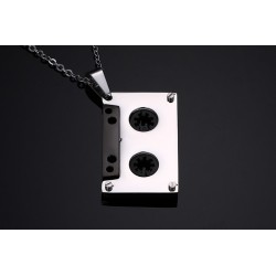 Punk kassettband hänge - rostfritt stål halsband - unisexNecklaces