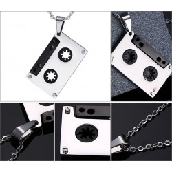Punk kassettband hänge - rostfritt stål halsband - unisexNecklaces