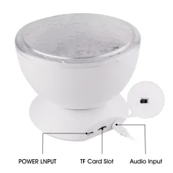 Ondas oceânicas - céu estrelado - luz noturna LED USB - projetor