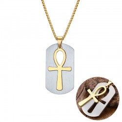 Removable Egyptian Ankh cross pendant stainless steel necklaceNecklaces