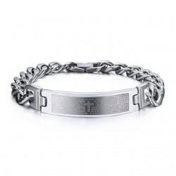Spanish Bible Cross Stainless Steel BraceletBracelets