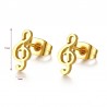 Brincos de notas de música dourada